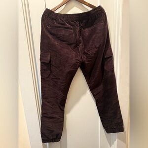 Men's Brown Velvet Cargo Pants